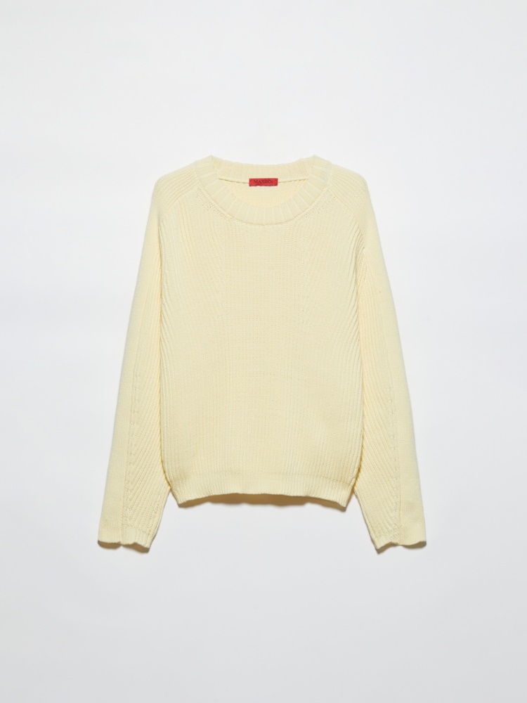 Glossy leather bomber jacket, chocolate | MAX&Co. Fisherman's rib-knit jumper - VANILLA - MAX&Co.